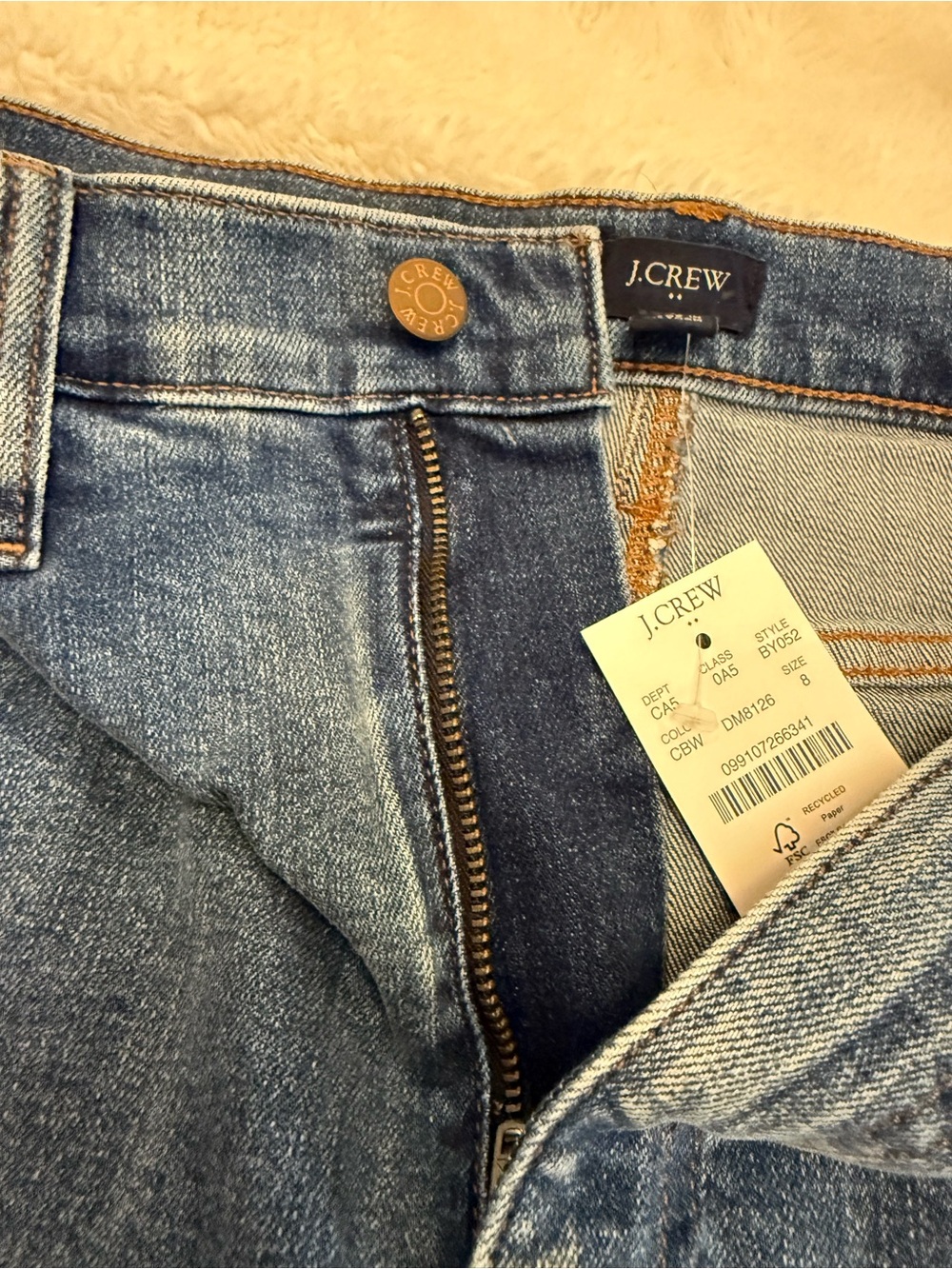 NWT J Crew Classic Blue Denim Pencil Skirt - Women's size 8 - Picture 5 of 9